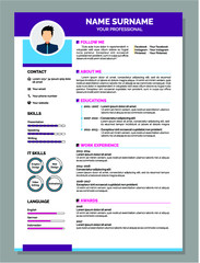 best resume template vector design for job application