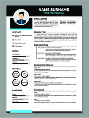 best resume template vector design for job application