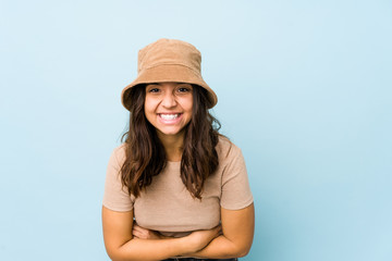 Young mixed race hispanic woman isolated laughing and having fun.