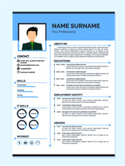 best resume template vector design for job application