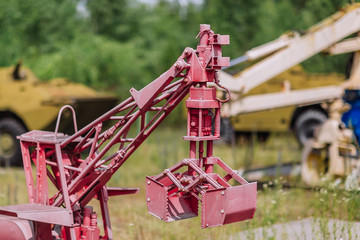 abandoned radioactive military armored vehicles that participated in the liquidation of the...
