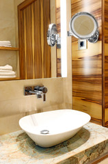 Hand wash basin and mirrors