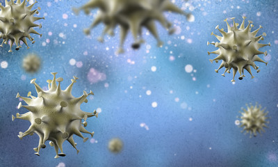 Fototapeta na wymiar coronavirus cells outbreak, epidemic of coronavirus disease 2019-2020. COVID-19, caused by the SARS-CoV-2 virus. 3d rendering
