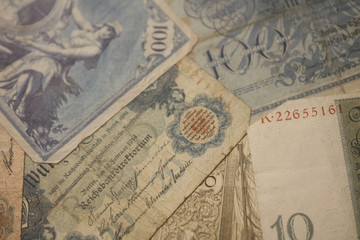 Old original german money macro background fifty megapixels stock photography prints