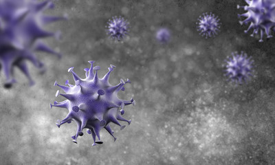 coronavirus cells outbreak, epidemic of coronavirus disease 2019-2020. COVID-19, caused by the SARS-CoV-2 virus. 3d rendering