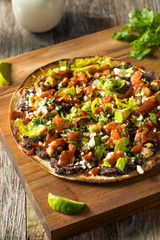 Homemade Big Tostada with Chicken