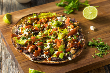 Homemade Big Tostada with Chicken