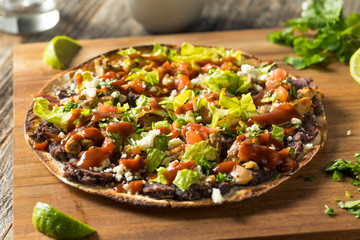 Homemade Big Tostada with Chicken