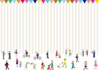 手描き　人物	フラッグ