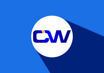 C  W  Initial letter logo design, Creative Modern Letters Vector Icon Logo Illustration.