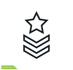 Military rank icon vector logo template