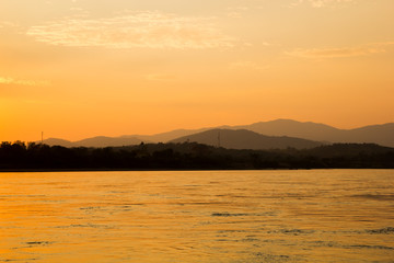 sunset view at Mekong river 