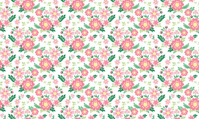 Fototapeta na wymiar Elegant Poster for spring, with leaf and floral pattern background design.
