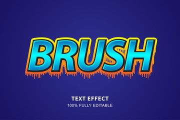 Yellow melt with blue glossy text effect, editable text