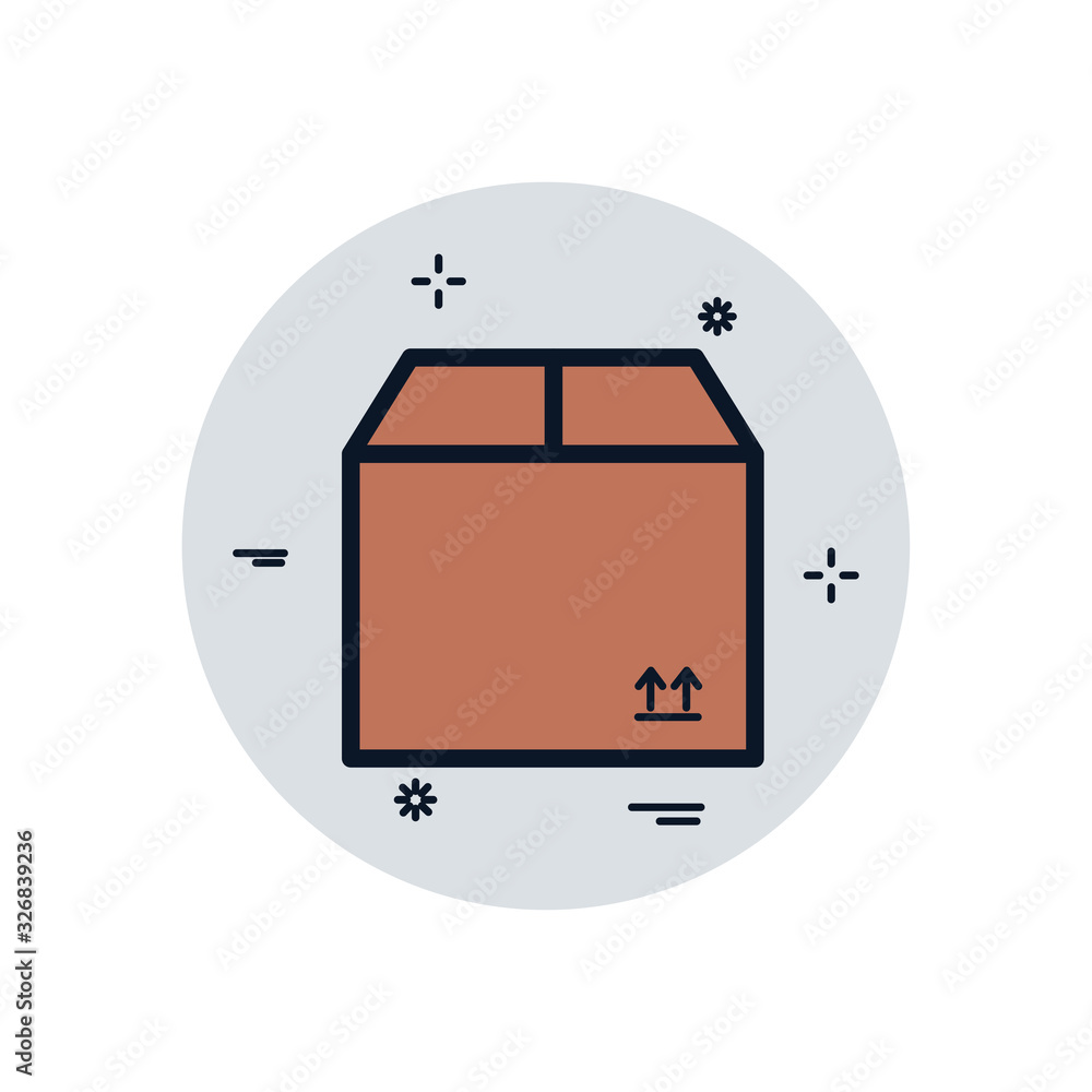 Poster isolated delivery box fill block style icon vector design