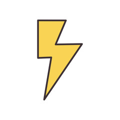 Isolated thunder shape line fill style icon vector design