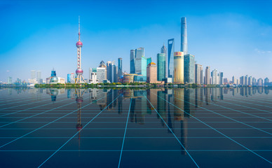 Panorama of Lujiazui, Shanghai, China