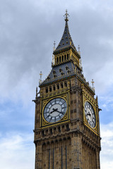 Fototapeta na wymiar Big Ben London clock tower famous landmark architecture close up portrait