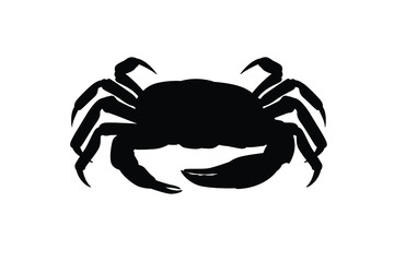 Crab silhouette vector, animal wildlife