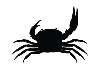 Crab silhouette vector, animal wildlife