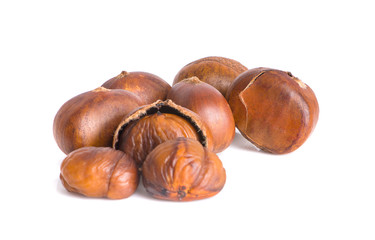 Chestnuts an isolated on white background