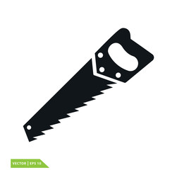 Hand saw icon vector logo template