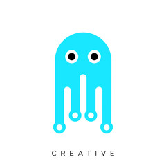jellyfish logo design vector