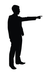 Business man pointing finger