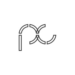 PC letter logo design vector