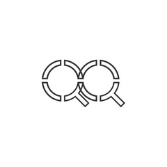 QQ letter logo design vector