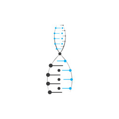 Human DNA and genetic vector icon design illustration