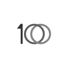 100 number logo design vector