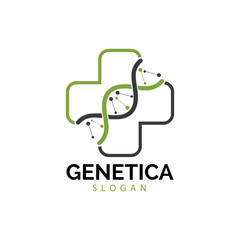Human DNA and genetic vector icon design illustration