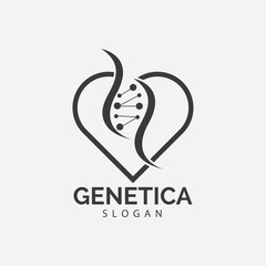 Obraz premium Human DNA and genetic vector icon design illustration