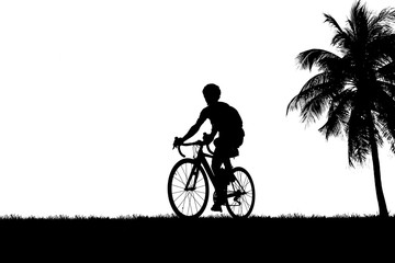 Cycling Silhouette on white background