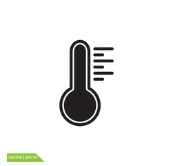 Thermometer icon vector logo design template