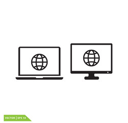 Monitor icon vector logo design template