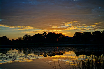 sunset on the lake