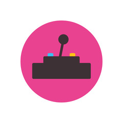 Isolated videogame joystick flat block style icon vector design