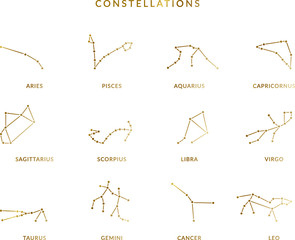 Stars and Constellation Signs in Vector