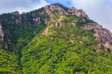 Beautiful nature landscape view of Seorak mountains at the Seorak-san National Park, Soraksan, South Korea