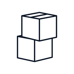 Isolated delivery boxes line style icon vector design