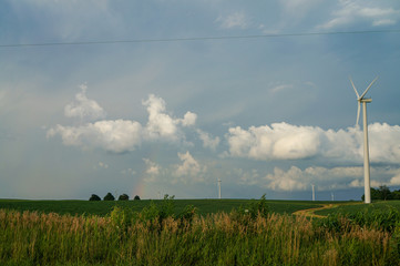clouds and wind turbines