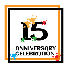 15 anniversary logo vector template. Design for banner, greeting cards or print