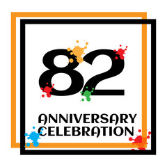 Obraz premium 82 anniversary logo vector template. Design for banner, greeting cards or print