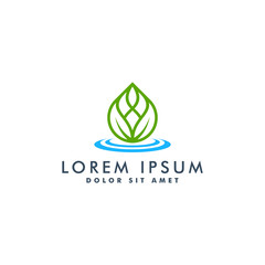 Nature water drop logo design vector illustration
