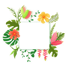 Frame with jungle plants, wedding, 8 March