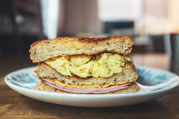 homemade ham and cheese sandwich 