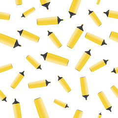 Endless background of yellow markers. Simple pattern of a yellow marker template. Vector illustration