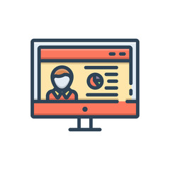 Color illustration icon for SEO